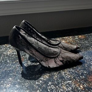 Elegant Black Lace Heels